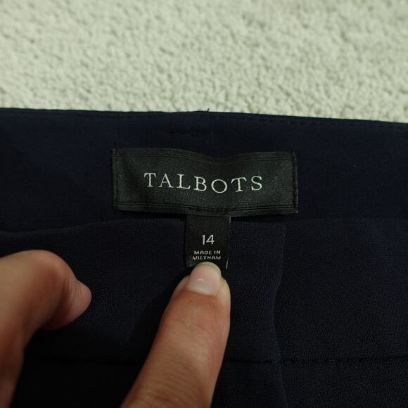 NWT Talbots Womens Trouser Work Pants Pleated Front Straight Leg Navy Size 14 - Picture 6 of 9